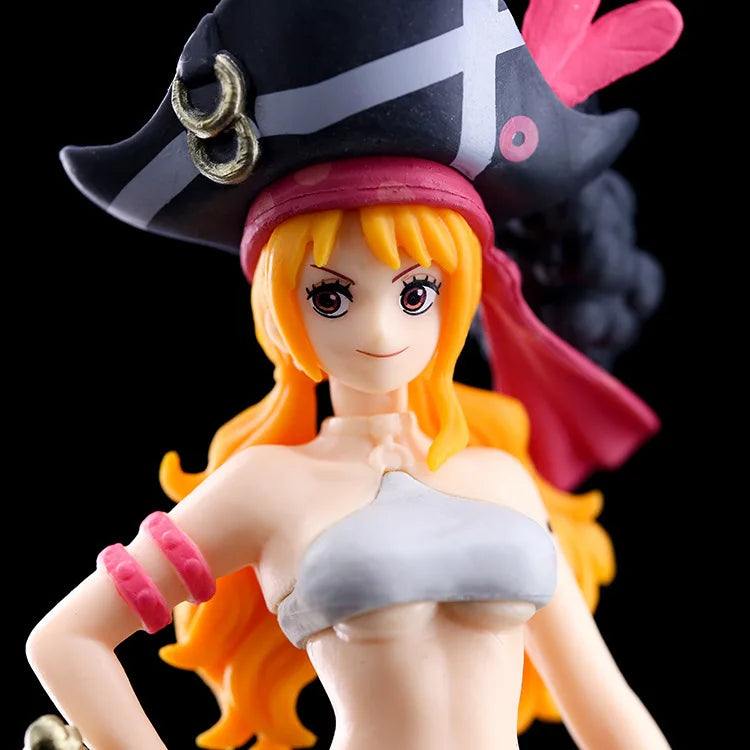 19.5CM Anime One Piece Nami Black Clothes Action Figure ONE PIECE FILM RED Dress Up Figurine PVC Collectible Model Toy Kid Gift