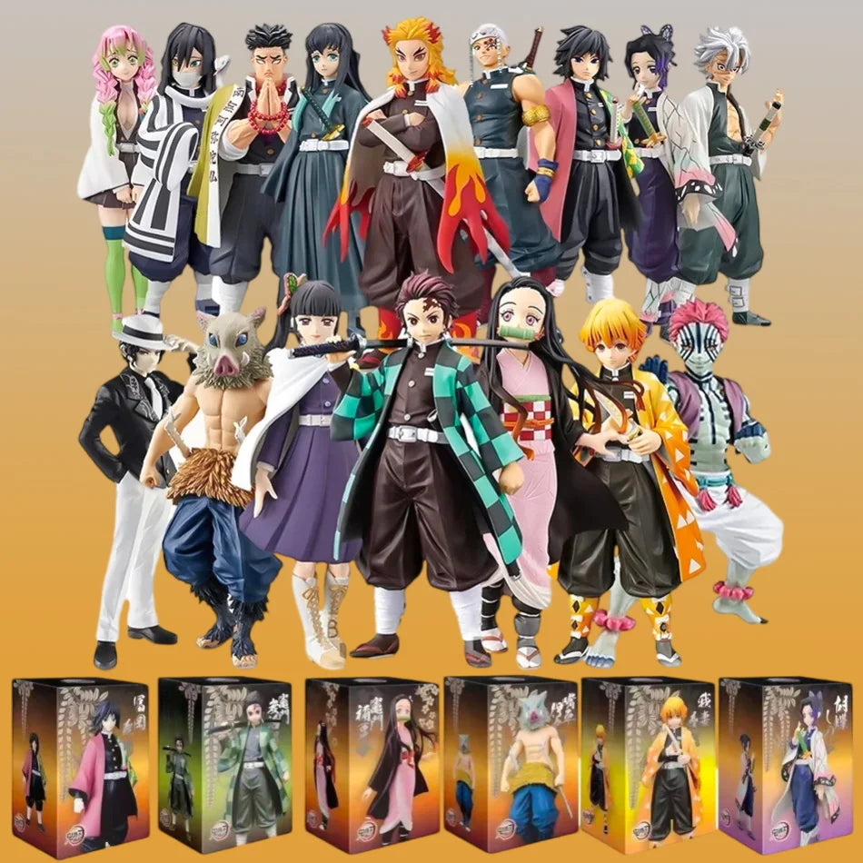 Anime Demon Slayer Kimetsu no Yaiba Kamado Tanjirou  Agatsuma Zenitsu Nezuko Warrior PVC Figure Action Model Toys In stock Hot