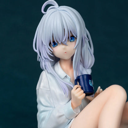 Hot The Journey Of Elaina Elaina Sitting In Pajamas Anime Girl Figure 11cm Model Statue Collection Desktop Decoration Toys