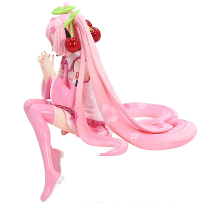Hot Hatsune Miku Anime figure Pink dress model action figures toys Cherry pink PVC cherry blossom decoration collect Model gifts
