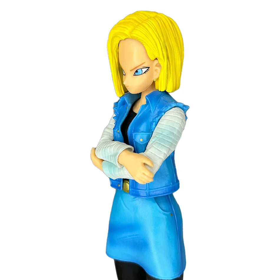 New 24CM Anime Dragon Ball Z Android 17 18 Figure Android 18 PVC Action Figures Collection Model Toys for Children Christmas
