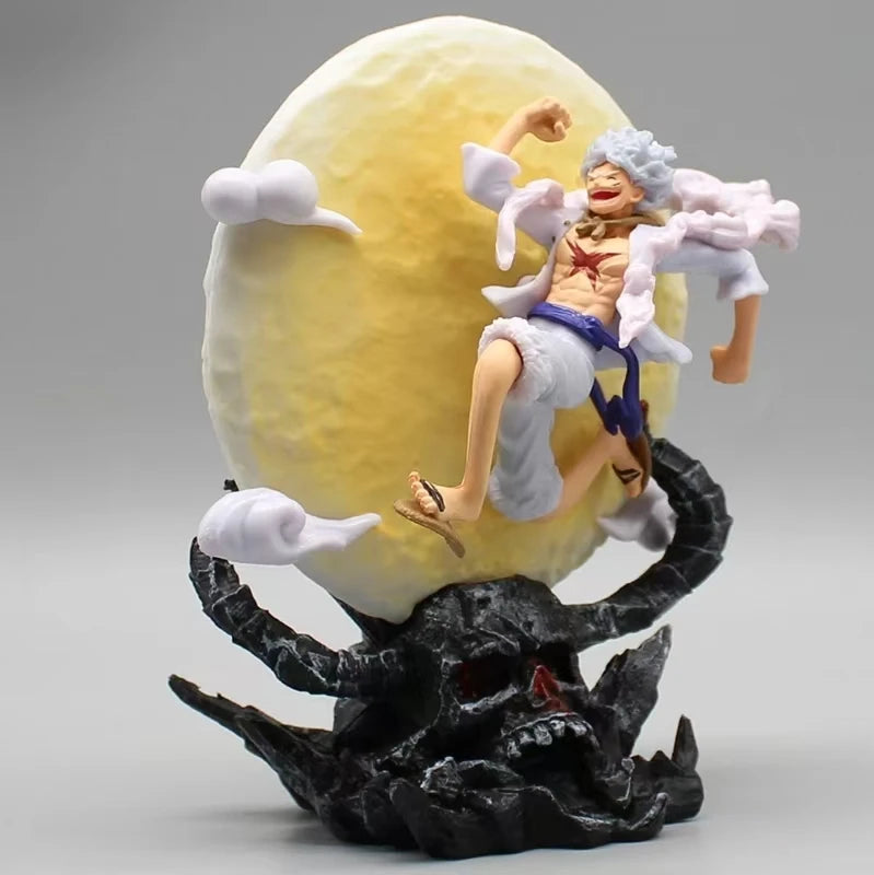 12cm One Piece Anime Figure Moon Fairy Nika Monkey D Luffy Gear 5 With Moon Light Action Figure Statue Model Collection Toys