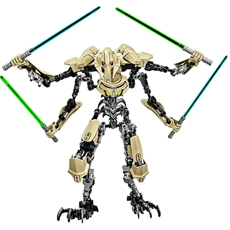 32cm Anime KSZ714 Star Toy General Robot Grievous With Lightsaber Hilt Combat Weapons Model Building Blocks Action Figure Gifts