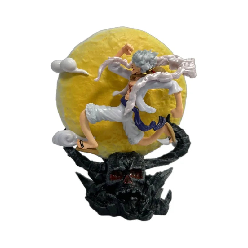 12cm One Piece Anime Figure Moon Fairy Nika Monkey D Luffy Gear 5 With Moon Light Action Figure Statue Model Collection Toys