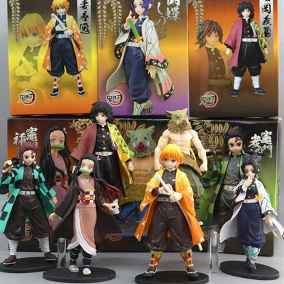 Anime Demon Slayer Kimetsu no Yaiba Kamado Tanjirou  Agatsuma Zenitsu Nezuko Warrior PVC Figure Action Model Toys In stock Hot