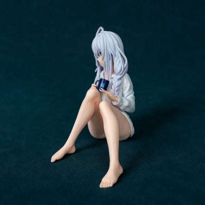 Hot The Journey Of Elaina Elaina Sitting In Pajamas Anime Girl Figure 11cm Model Statue Collection Desktop Decoration Toys