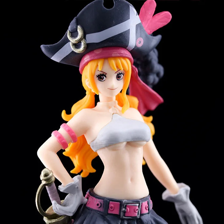 19.5CM Anime One Piece Nami Black Clothes Action Figure ONE PIECE FILM RED Dress Up Figurine PVC Collectible Model Toy Kid Gift