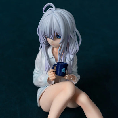 Hot The Journey Of Elaina Elaina Sitting In Pajamas Anime Girl Figure 11cm Model Statue Collection Desktop Decoration Toys