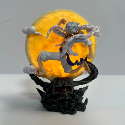 12cm One Piece Anime Figure Moon Fairy Nika Monkey D Luffy Gear 5 With Moon Light Action Figure Statue Model Collection Toys