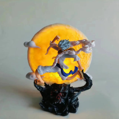 12cm One Piece Anime Figure Moon Fairy Nika Monkey D Luffy Gear 5 With Moon Light Action Figure Statue Model Collection Toys