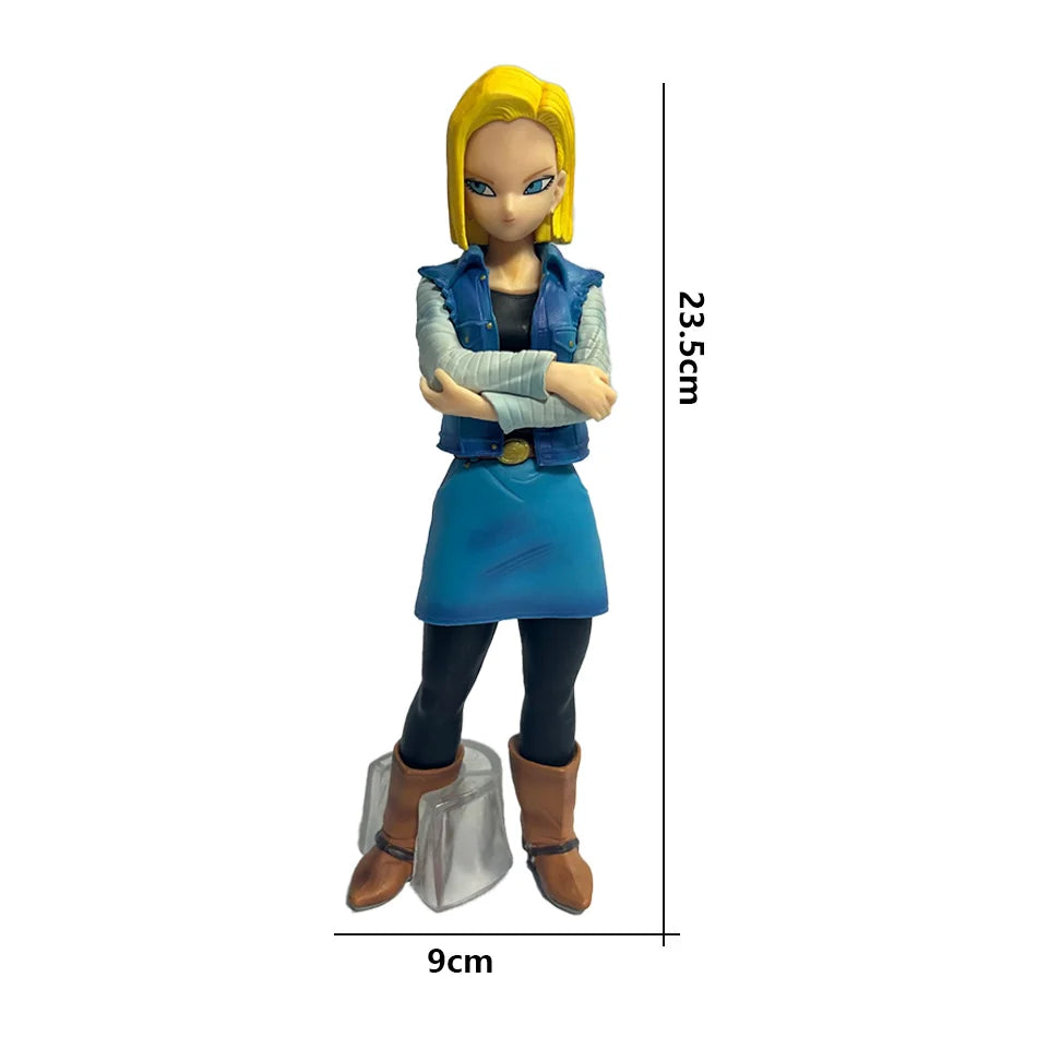 New 24CM Anime Dragon Ball Z Android 17 18 Figure Android 18 PVC Action Figures Collection Model Toys for Children Christmas