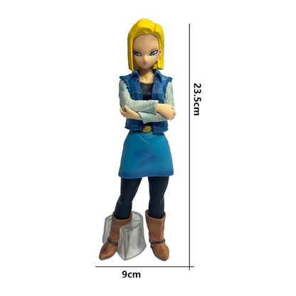 New 24CM Anime Dragon Ball Z Android 17 18 Figure Android 18 PVC Action Figures Collection Model Toys for Children Christmas