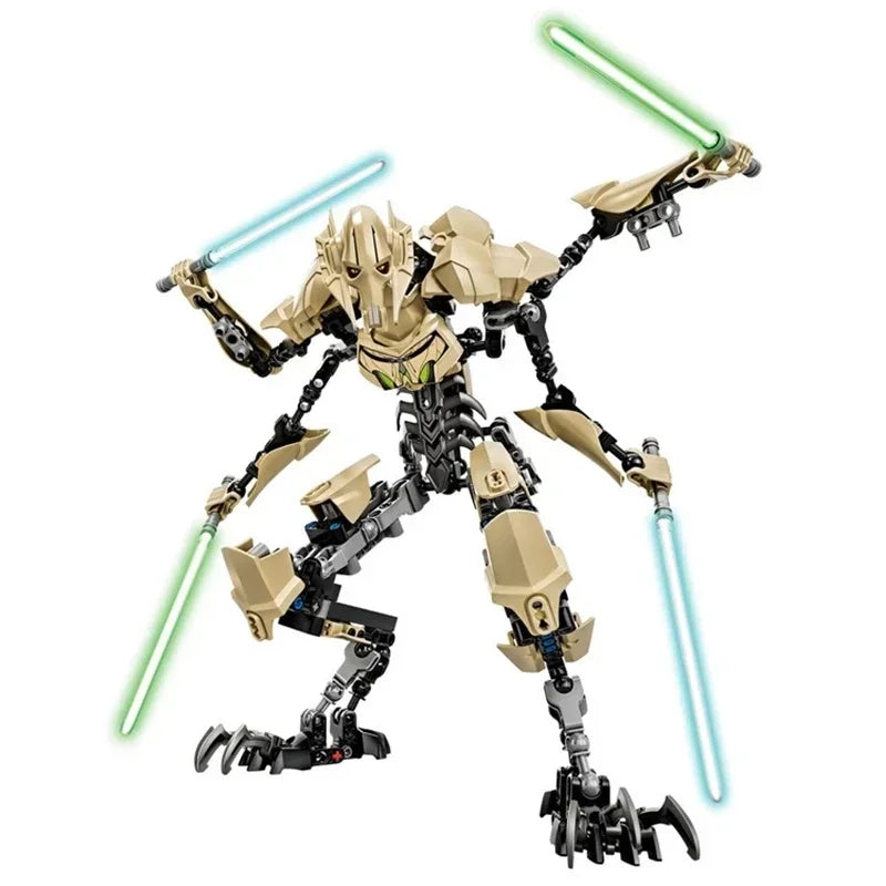 32cm Anime KSZ714 Star Toy General Robot Grievous With Lightsaber Hilt Combat Weapons Model Building Blocks Action Figure Gifts