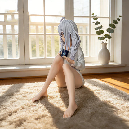 Hot The Journey Of Elaina Elaina Sitting In Pajamas Anime Girl Figure 11cm Model Statue Collection Desktop Decoration Toys