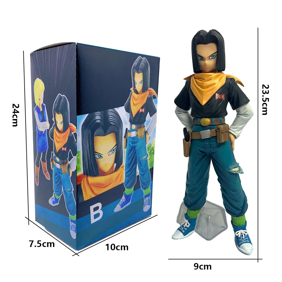 New 24CM Anime Dragon Ball Z Android 17 18 Figure Android 18 PVC Action Figures Collection Model Toys for Children Christmas