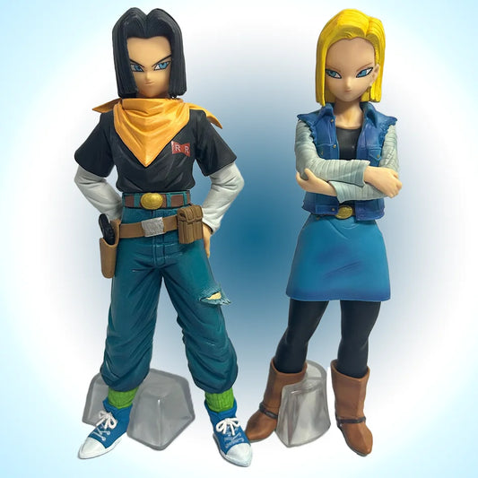 New 24CM Anime Dragon Ball Z Android 17 18 Figure Android 18 PVC Action Figures Collection Model Toys for Children Christmas