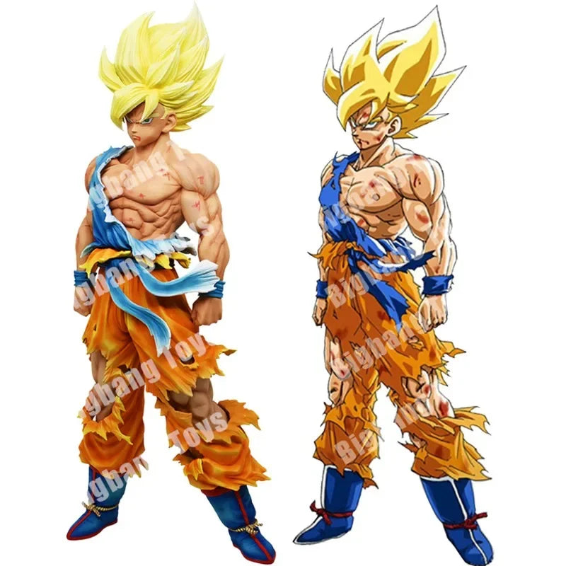 28cm Dragon Ball Z Figure Goku Anime Figures First Super Saiyan Gk Blood coating Gokou PVC Model Toys Doll Collectible Gifts