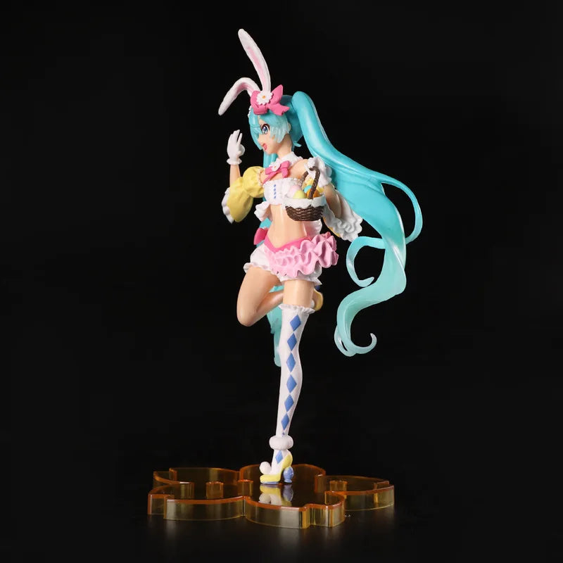 23CM Hatsune Miku Anime Figure Kawaii Pvc Model Doll Action Figurals Rabbit ears Collect ornaments Christmas Toys gifts