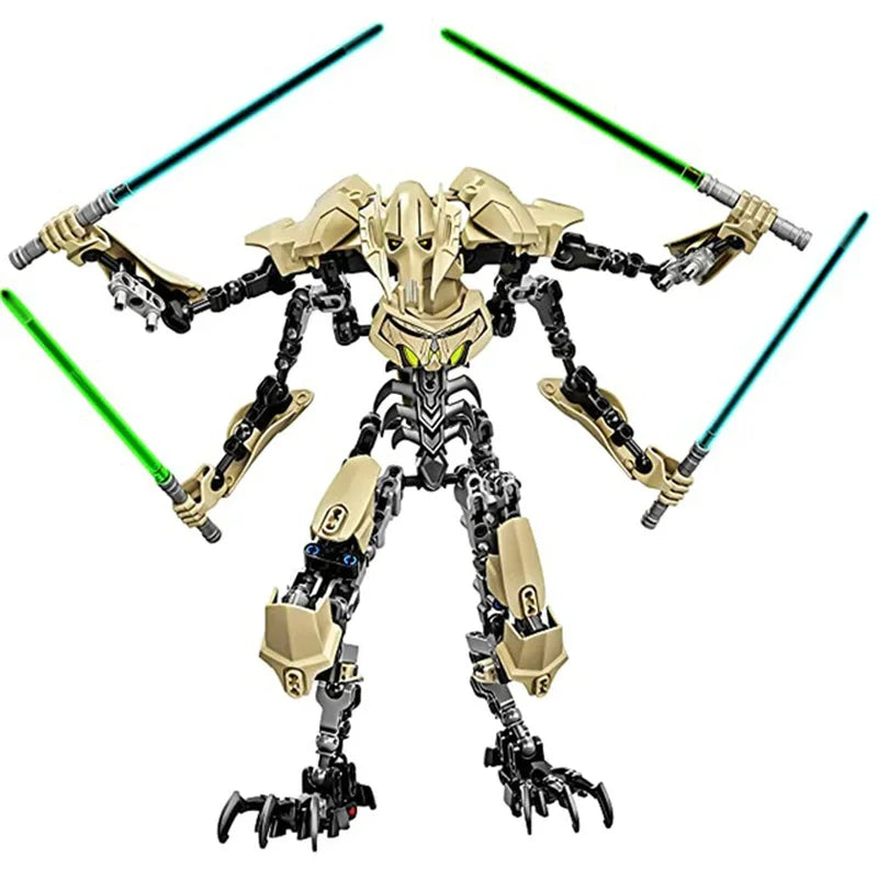 32cm Anime KSZ714 Star Toy General Robot Grievous With Lightsaber Hilt Combat Weapons Model Building Blocks Action Figure Gifts