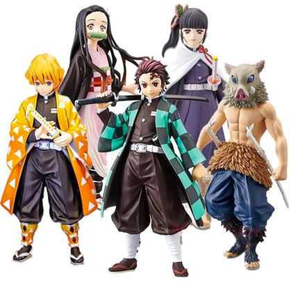 Anime Demon Slayer Kimetsu no Yaiba Kamado Tanjirou  Agatsuma Zenitsu Nezuko Warrior PVC Figure Action Model Toys In stock Hot