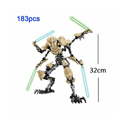 32cm Anime KSZ714 Star Toy General Robot Grievous With Lightsaber Hilt Combat Weapons Model Building Blocks Action Figure Gifts