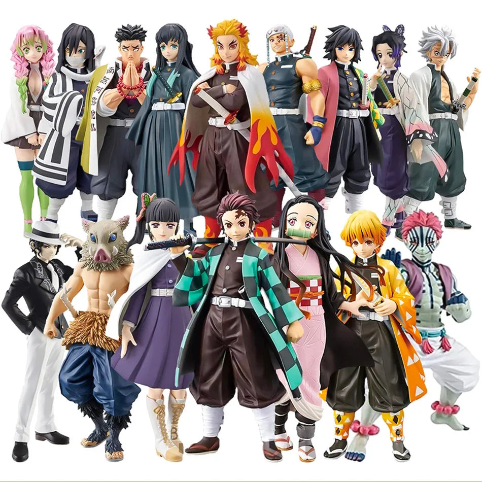 Anime Demon Slayer Kimetsu no Yaiba Kamado Tanjirou  Agatsuma Zenitsu Nezuko Warrior PVC Figure Action Model Toys In stock Hot