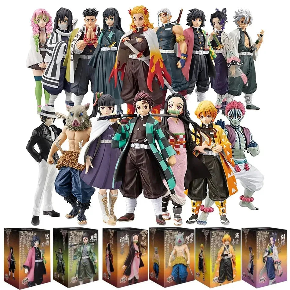 Anime Demon Slayer Kimetsu no Yaiba Kamado Tanjirou  Agatsuma Zenitsu Nezuko Warrior PVC Figure Action Model Toys In stock Hot