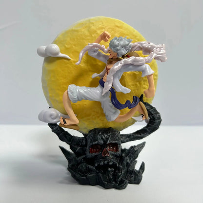 12cm One Piece Anime Figure Moon Fairy Nika Monkey D Luffy Gear 5 With Moon Light Action Figure Statue Model Collection Toys