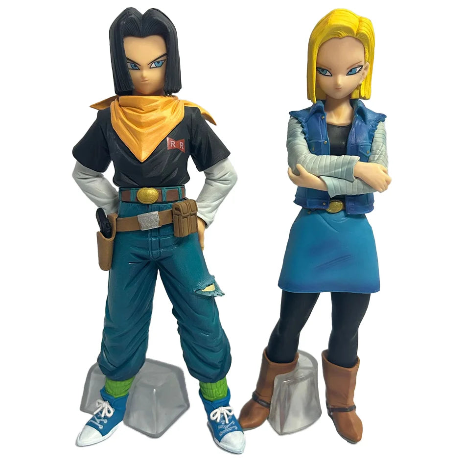 New 24CM Anime Dragon Ball Z Android 17 18 Figure Android 18 PVC Action Figures Collection Model Toys for Children Christmas