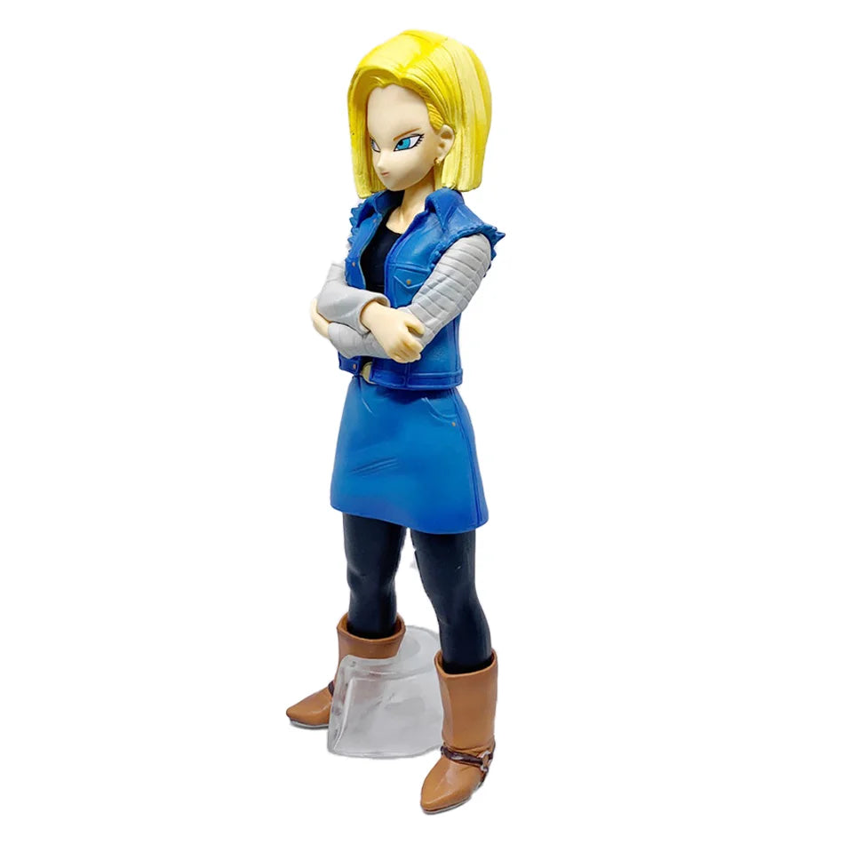 New 24CM Anime Dragon Ball Z Android 17 18 Figure Android 18 PVC Action Figures Collection Model Toys for Children Christmas