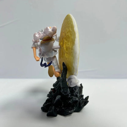 12cm One Piece Anime Figure Moon Fairy Nika Monkey D Luffy Gear 5 With Moon Light Action Figure Statue Model Collection Toys