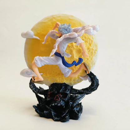 12cm One Piece Anime Figure Moon Fairy Nika Monkey D Luffy Gear 5 With Moon Light Action Figure Statue Model Collection Toys