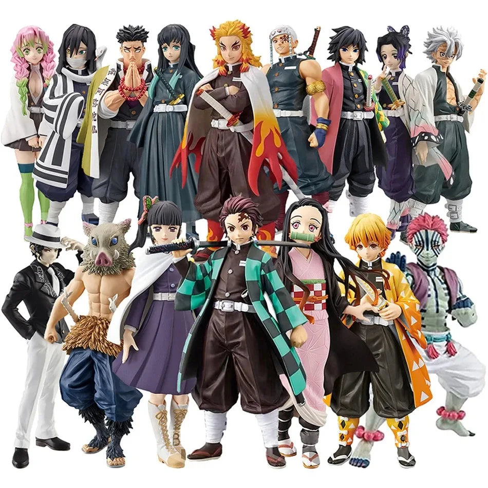 Anime Demon Slayer Kimetsu no Yaiba Kamado Tanjirou  Agatsuma Zenitsu Nezuko Warrior PVC Figure Action Model Toys In stock Hot